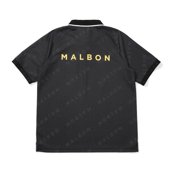 【 Malbon L現貨 】網設計透氣POLO 黑 