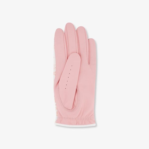 【 SOUTHCAPE 】女款羊皮花紋手套 左手 粉 