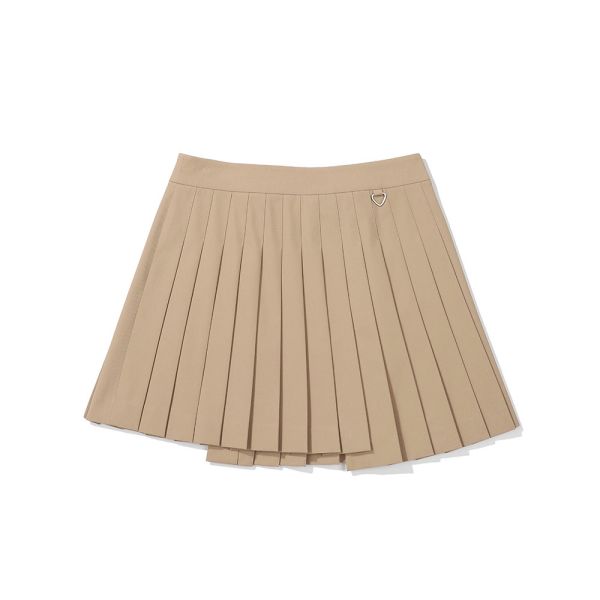 【 MALBON 24現貨 】不對稱造型百褶裙 卡其 