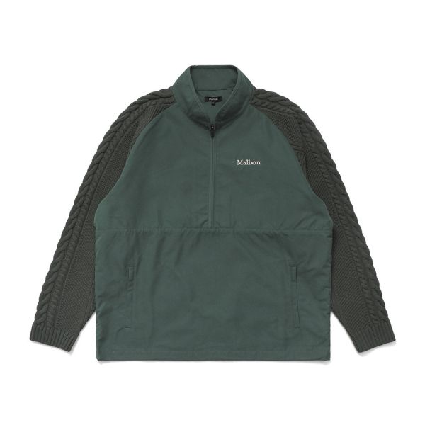 【 MALBON 】男款針織拼接外套 綠色 