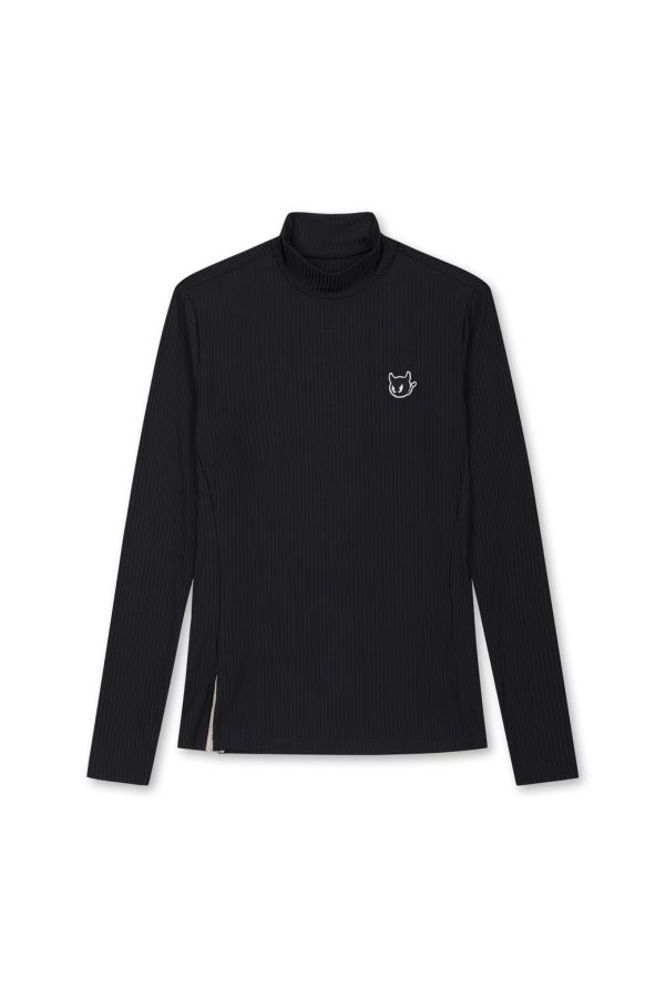 【 WAAC 】女款彈力高領上衣 黑色 