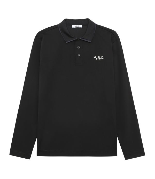 【 A.P.C golf 】男款雙層領口POLO衫 黑 