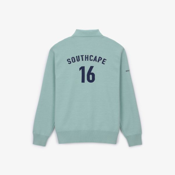 【 SOUTHCAPE 】男款針織翻領上衣 綠 