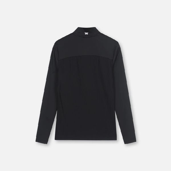 【 PXG 】女款拼接高領上衣 黑 