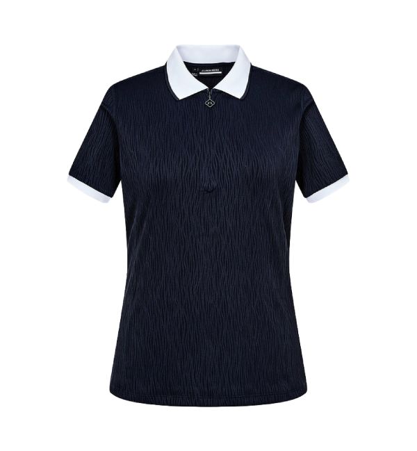 【 JL  S現貨 】女款涼感拉鍊POLO衫 藍 