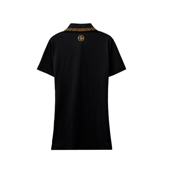 【 UTAA XS現貨 】女款金色鑲邊POLO 黑 