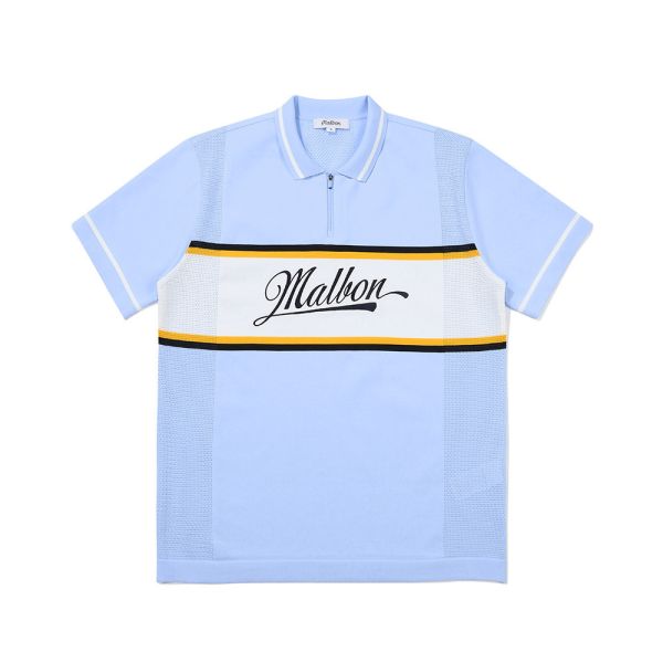 【 MALBON 】男款高爾夫POLO衫 淺藍 