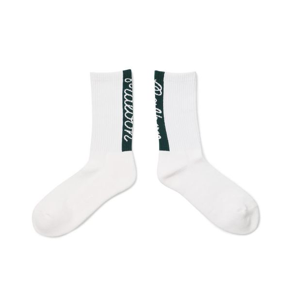 【 MALBON 現貨 】女款中筒襪 白 