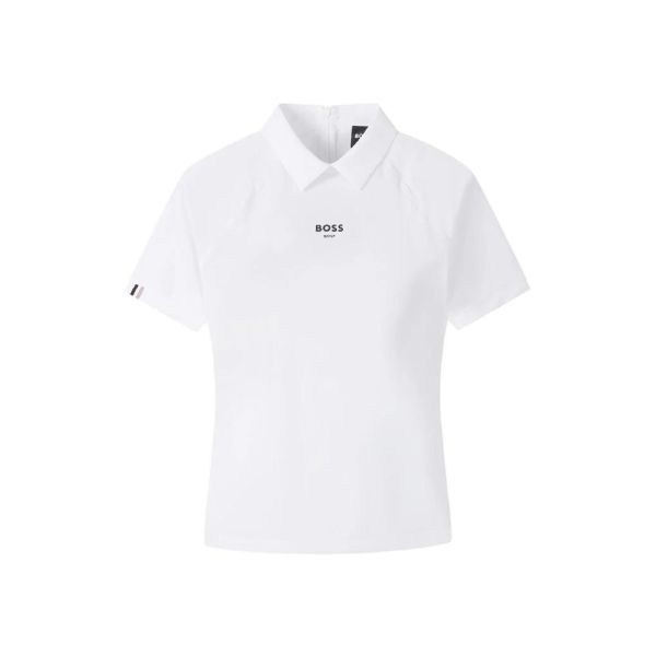 【 BOSS GOLF 】女款修身翻領上衣 白 