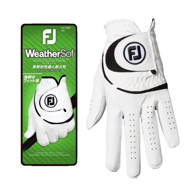 【 FootJoy 22現貨 】WeatherSof 男款高爾夫手套 白 