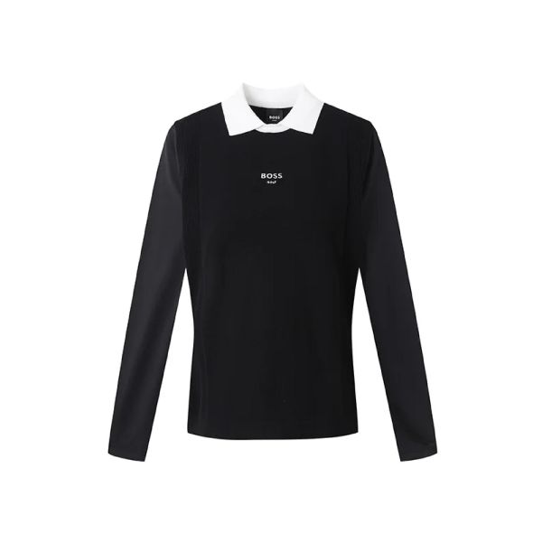 【 BOSS GOLF 】女款夏季針織涼感polo衫  黑 
