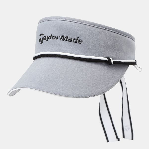 【 TaylorMade 】女款綁帶空頂遮陽帽 灰 