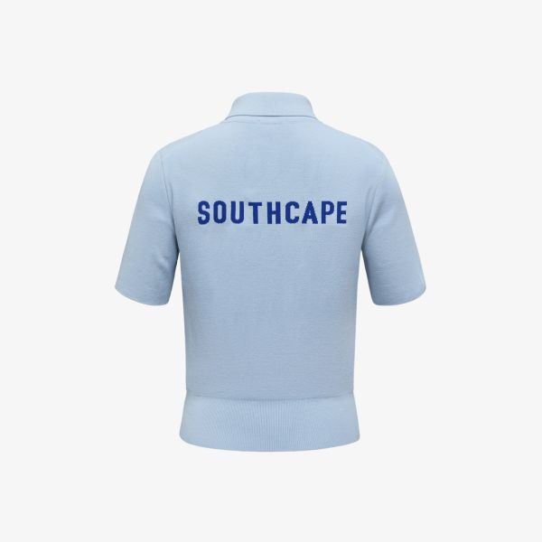 【 SOUTHCAPE 】女款針織短袖上衣 藍 