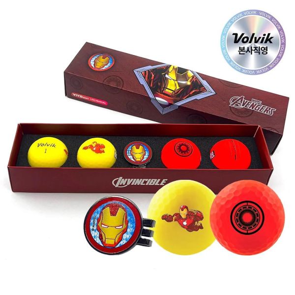 【 Volvik 現貨 】鋼鐵人聯名高爾夫三層球 4入 