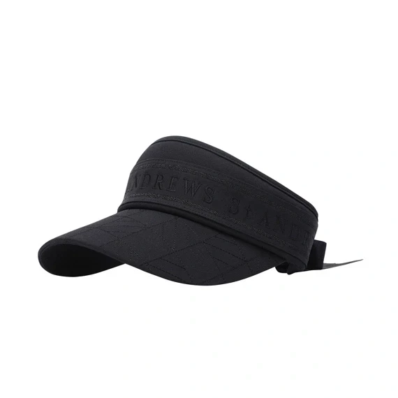 【 St ANDREWS 】女款縫線空頂遮陽帽 黑色 