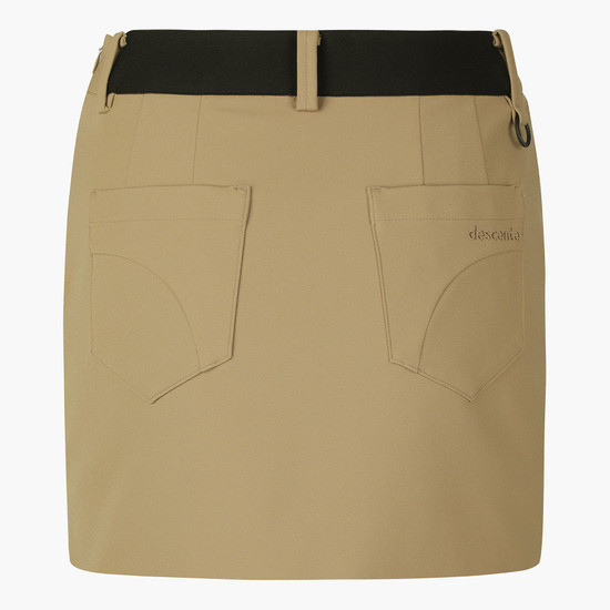 【 DESCENTE 】彈性H型短裙 卡其 