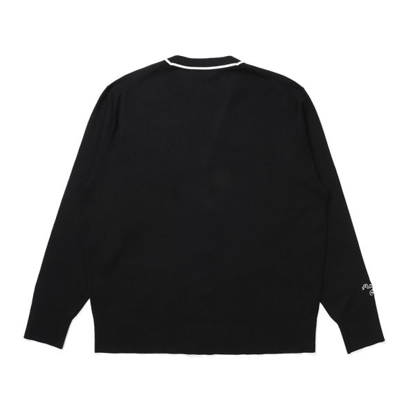 【 MALBON 】男款V領針織外套 黑色 