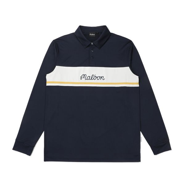 【 MALBON 】男款高爾夫POLO衫 深藍 