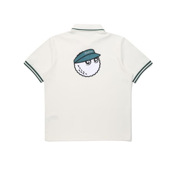 【 Malbon 】男款領logo polo 白 
