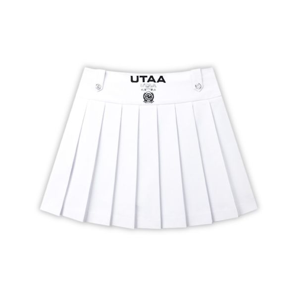 【 UTAA 】百褶鈕扣裙 白 