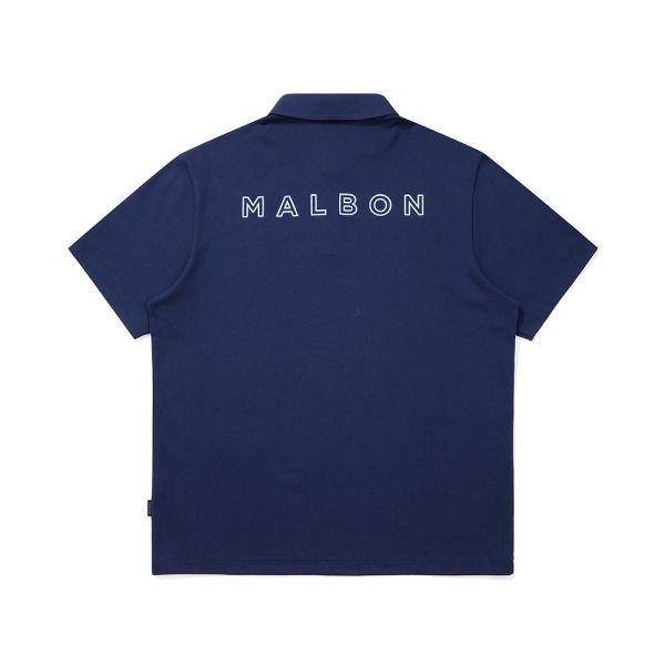 【 MALBON 】男款排汗速乾POLO衫 深藍 