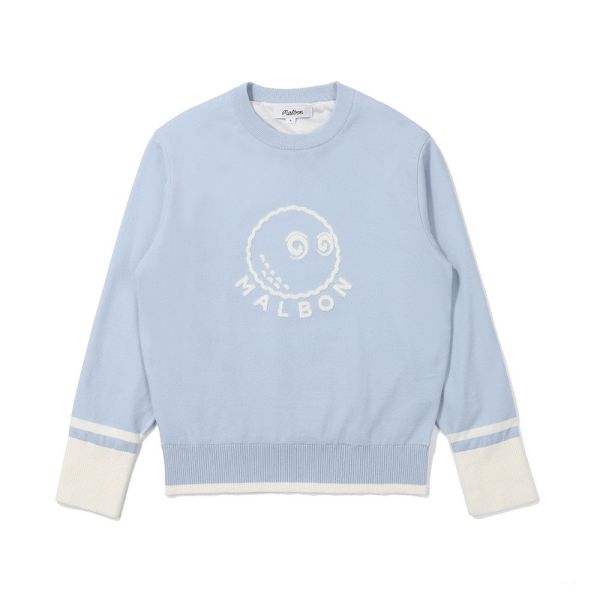 【 MALBON 】女款針織圓領上衣 藍色 