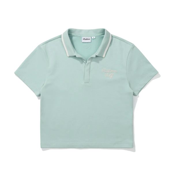 【 Malbon S現貨 】女款短板POLO 水藍 