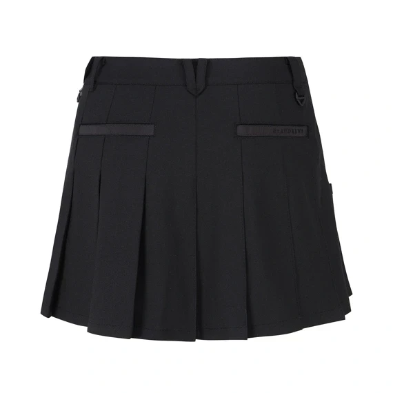 【 St ANDREWS 】縫線細節百褶裙 黑色 