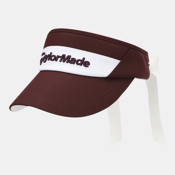 【 TaylorMade 】女款寬版空頂遮陽帽 酒紅 