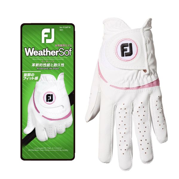 【 FootJoy 20.21現貨 】WeatherSof 女款高爾夫手套 粉 