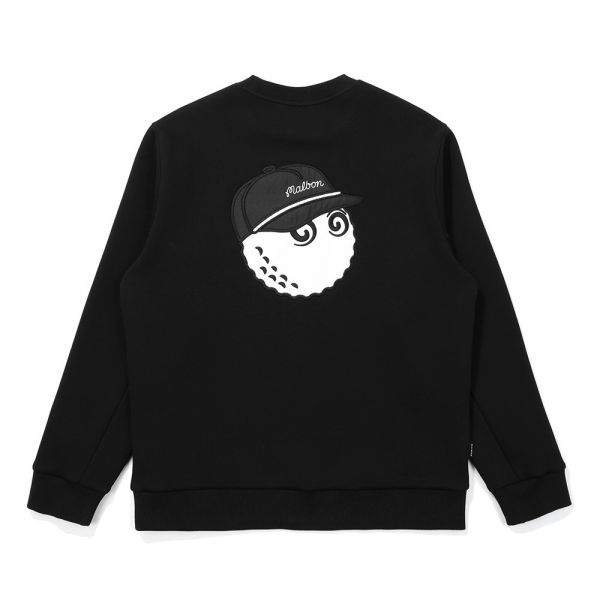 【 MALBON 】男款刺繡大學T 黑色 