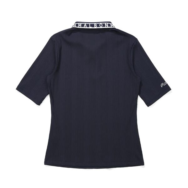 【 Malbon S現貨 】女款領LOGO POLO 海軍藍 