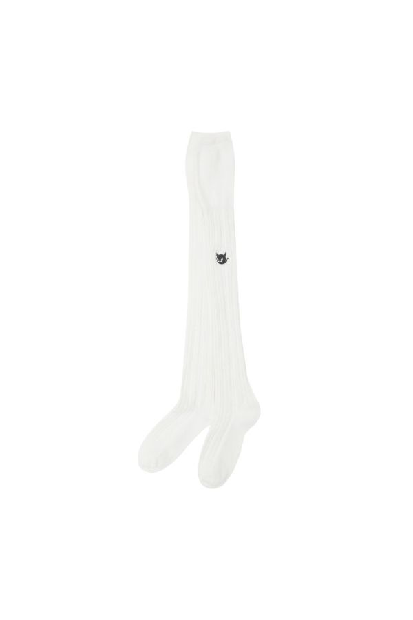 【 WAAC 】女款麻花造型過膝襪 白色 