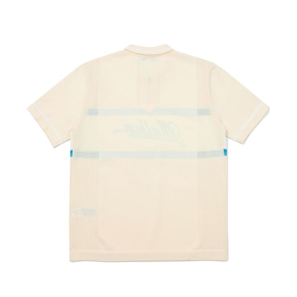 【 MALBON 】男款透氣針織短袖 米白 