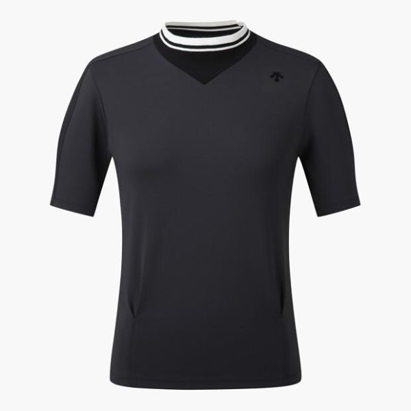 【 DESCENTE 85現貨 】女款挺版高領上衣 黑 