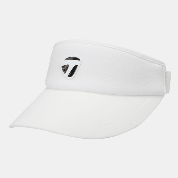【 TaylorMade 】女款反光空頂遮陽帽 白 