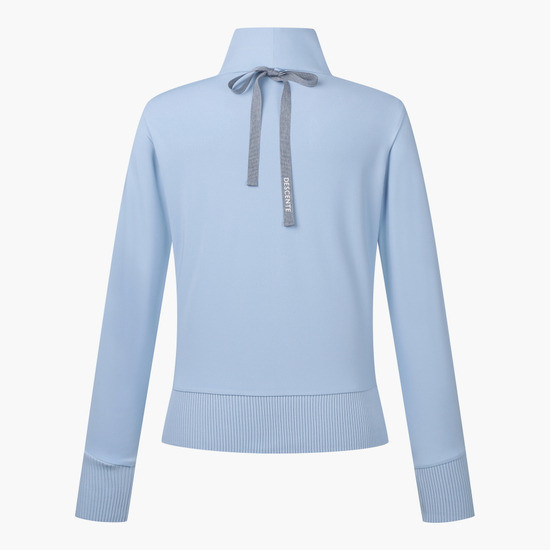 【 DESCENTE 80現貨 】女款高領拉鍊上衣 淺藍 