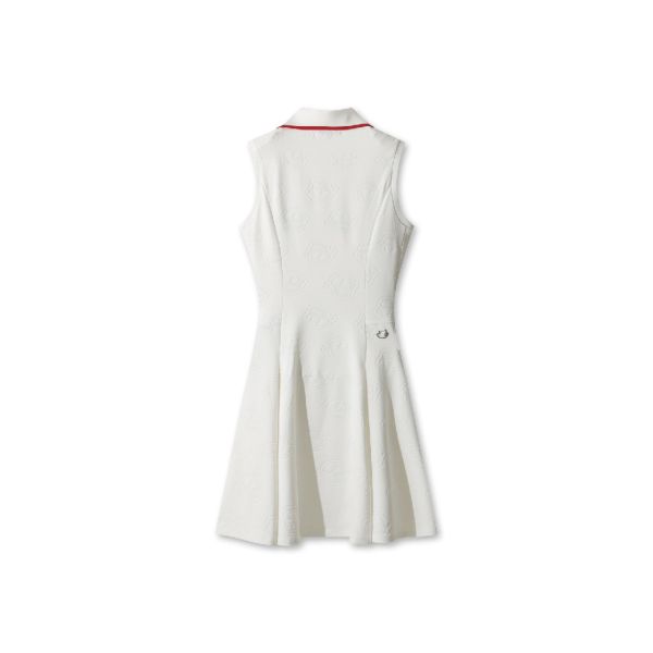 【 WAAC 】翻領無袖連衣裙 白色 