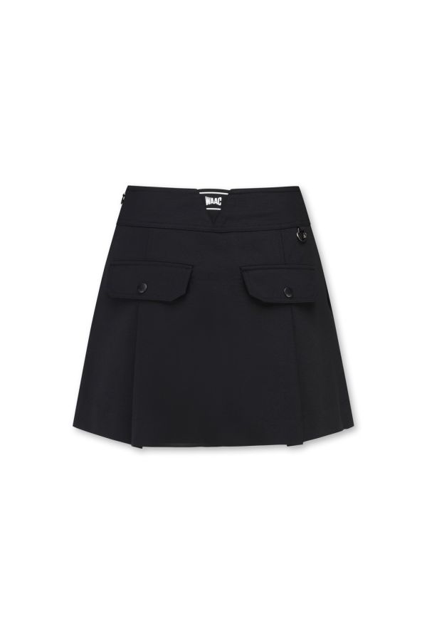 【 WAAC 】雙口袋A字短裙 黑色 