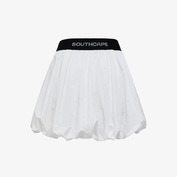 【 SOUTHCAPE 】腰部鬆緊蓬裙 白 