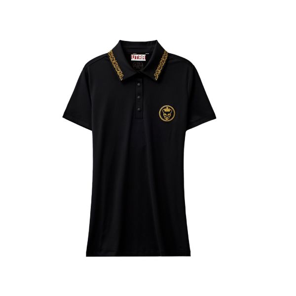 【 UTAA XS現貨 】女款金色鑲邊POLO 黑 