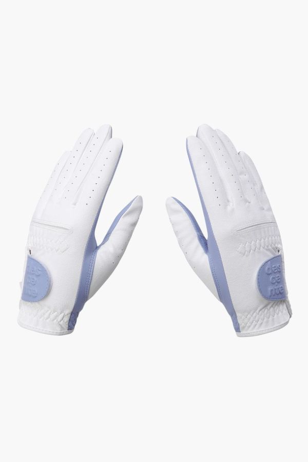 【 DESCENTE 】女款拼接羊皮手套 雙手 藍 