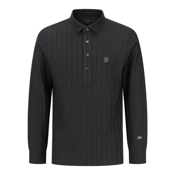 【 St ANDREWS 】男款高爾夫POLO衫 黑色 