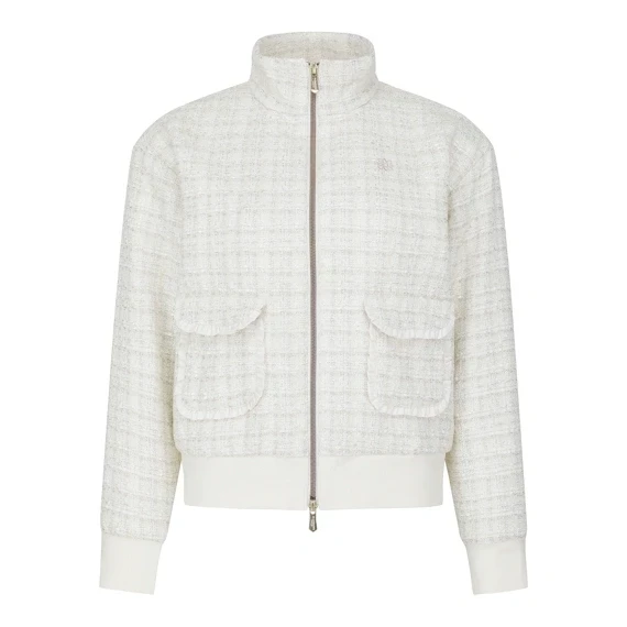 【 St ANDREWS 】女款毛呢花紋外套 白色 