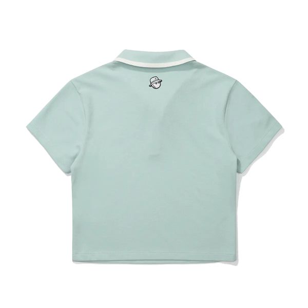 【 Malbon S現貨 】女款短板POLO 水藍 