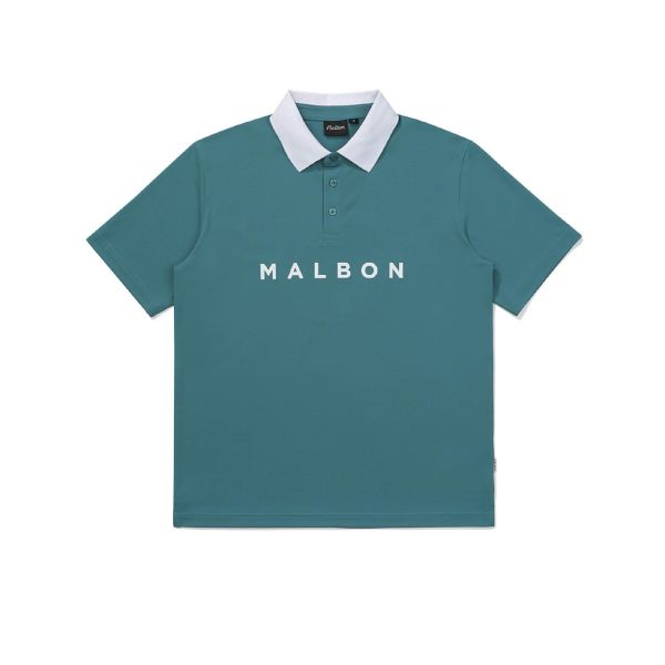 【 MALBON L現貨 】男款白領polo 湖水綠 