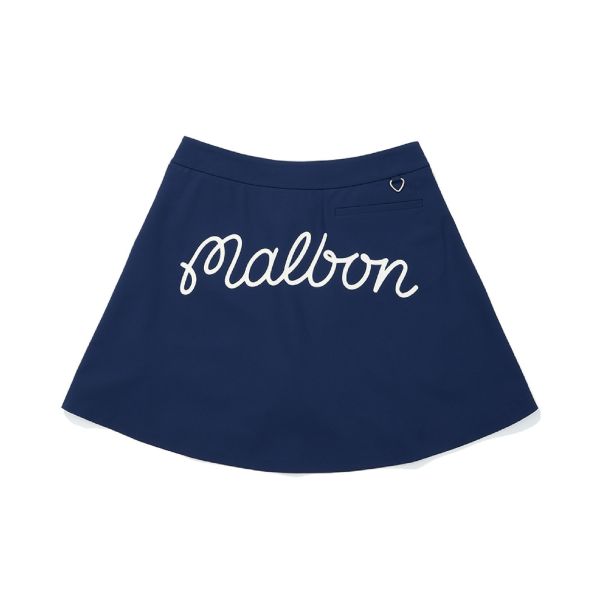 【 MALBON 61現貨 】女款半百褶短裙 深藍 