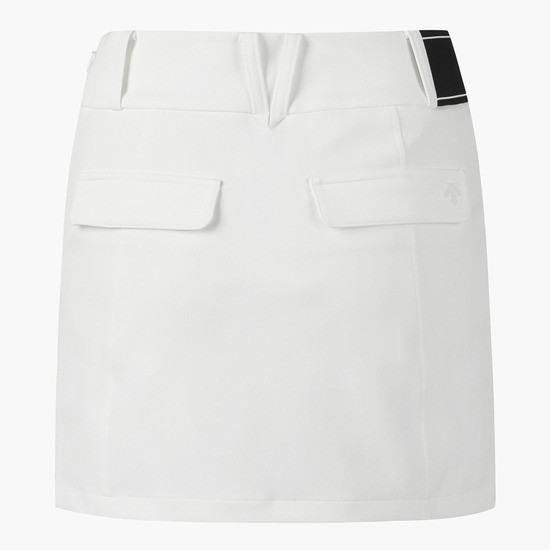 【 DESCENTE 61.64現貨 】百褶H型短裙 白 