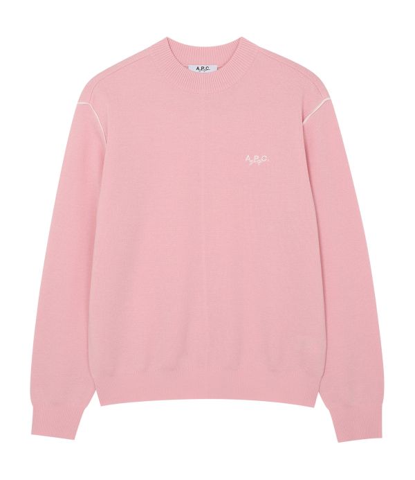 【 A.P.C golf 】男款寬鬆圓領毛衣 粉 