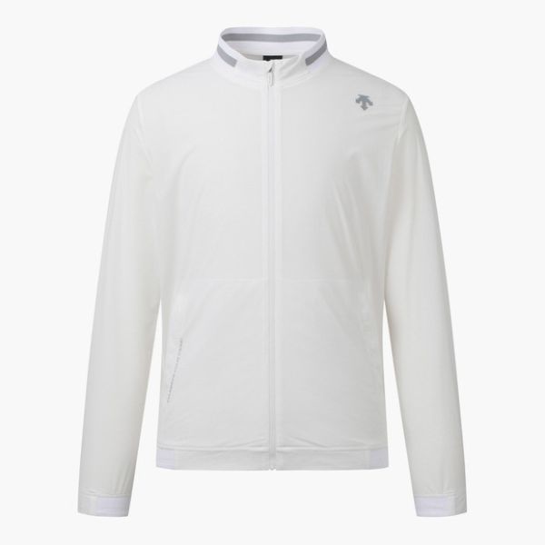 【 DESCENTE 】男款薄款防潑水外套 白 